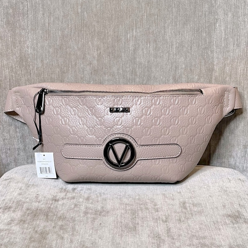 NWT! Mario Valentino Mickey Belt / Sling Bag - Stucco